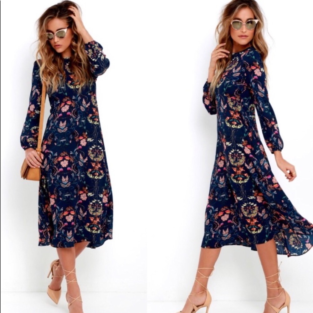 I.Madeline navy floral print dress